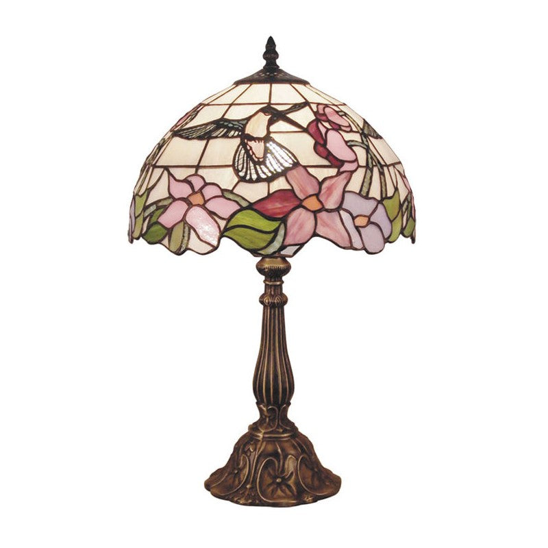 Hummingbird Tiffany Style Stained Glass Table Lamp