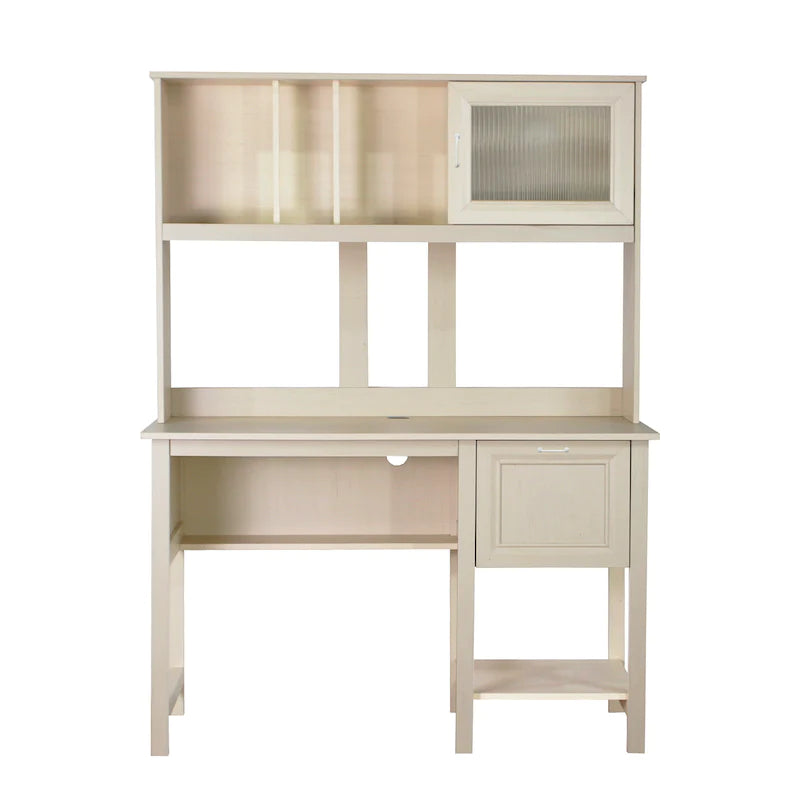 Hutch Table in Antique White for Seamless Organization