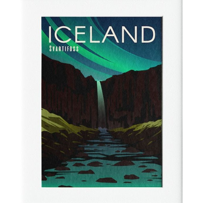 Iceland Mounted Print Wall Decor - 40x50cms