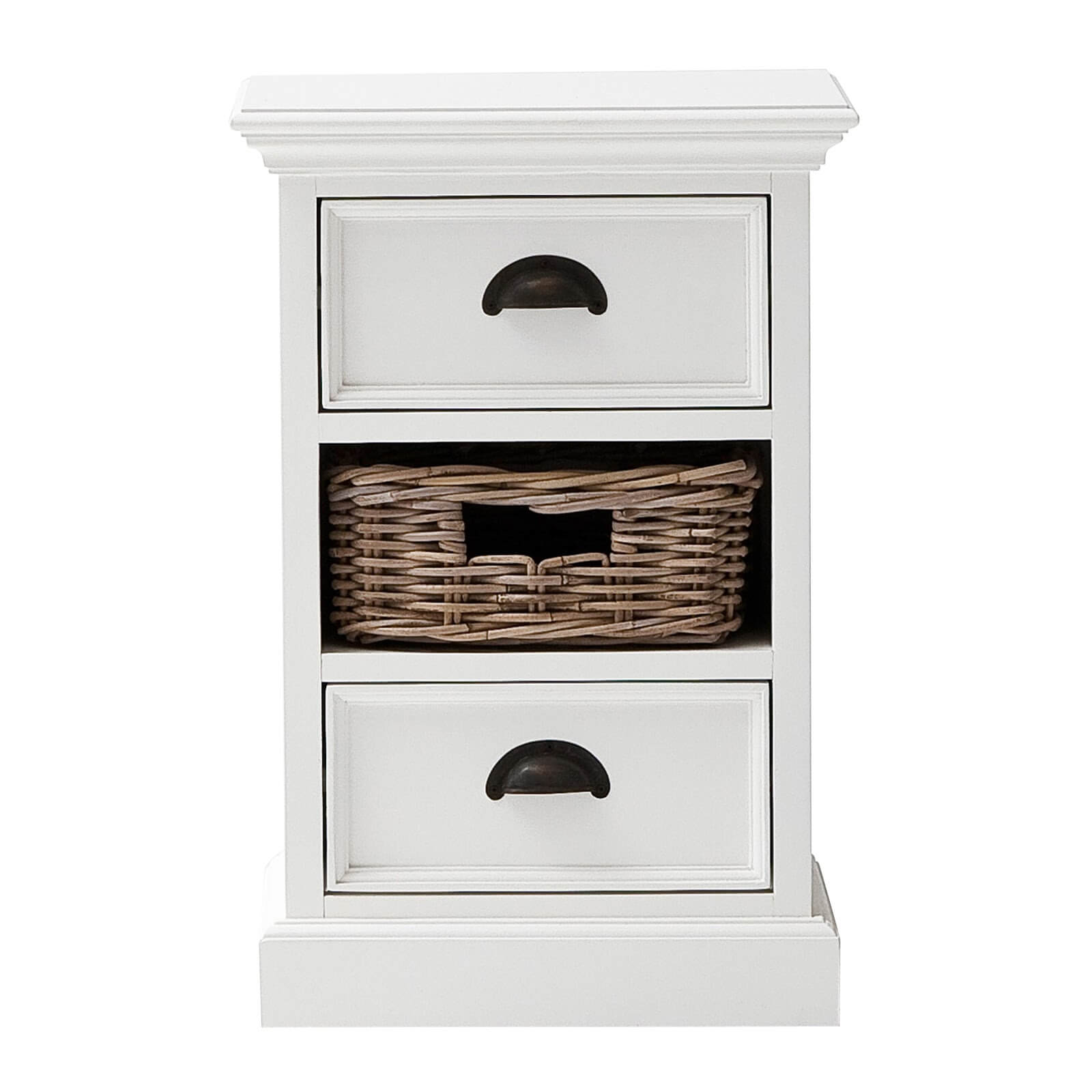 Iconic Bedside Storage Table 2 Drawers 1 Basket