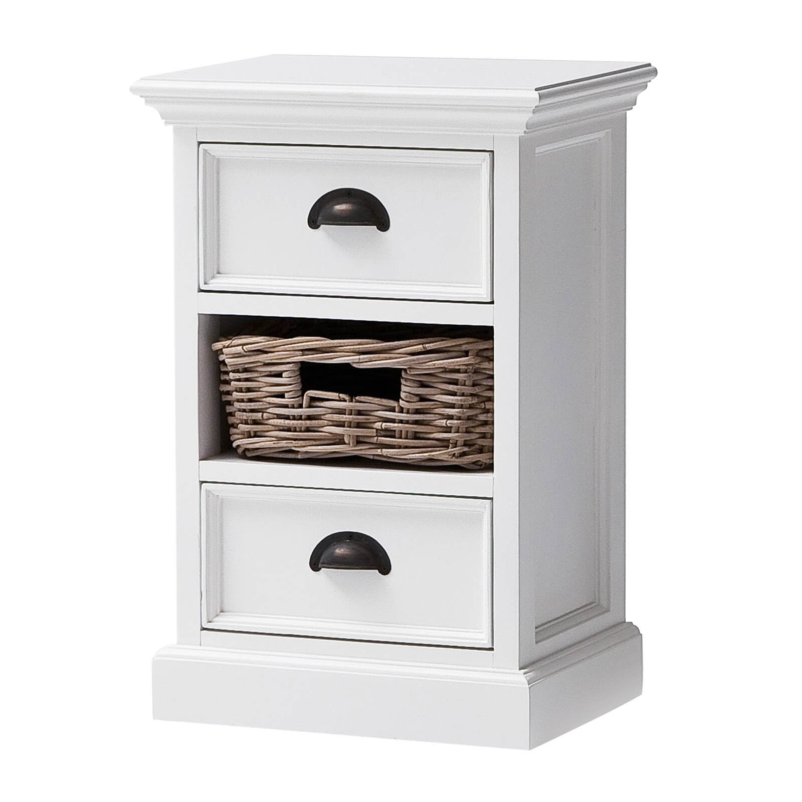 Iconic Bedside Storage Table 2 Drawers 1 Basket