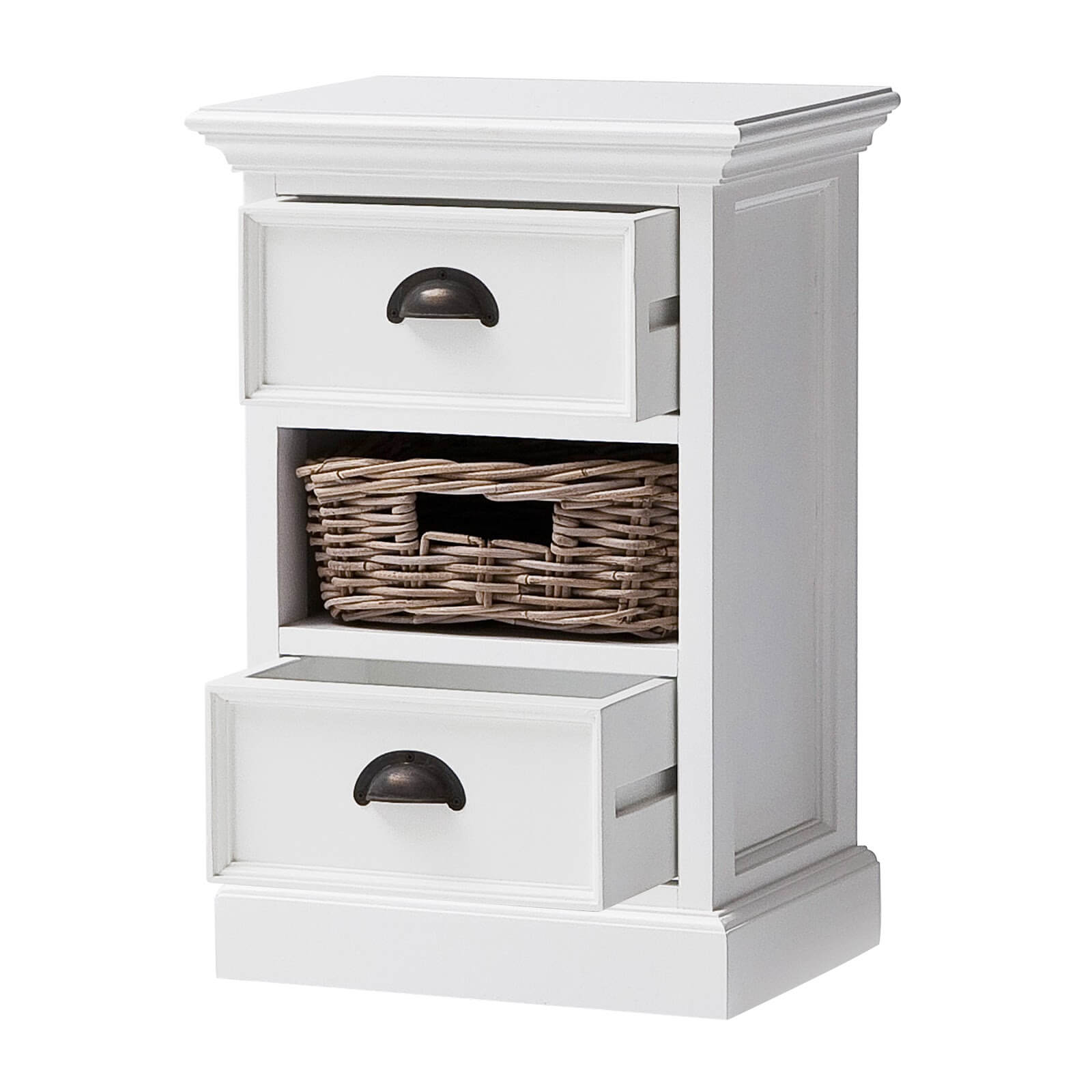 Iconic Bedside Storage Table 2 Drawers 1 Basket