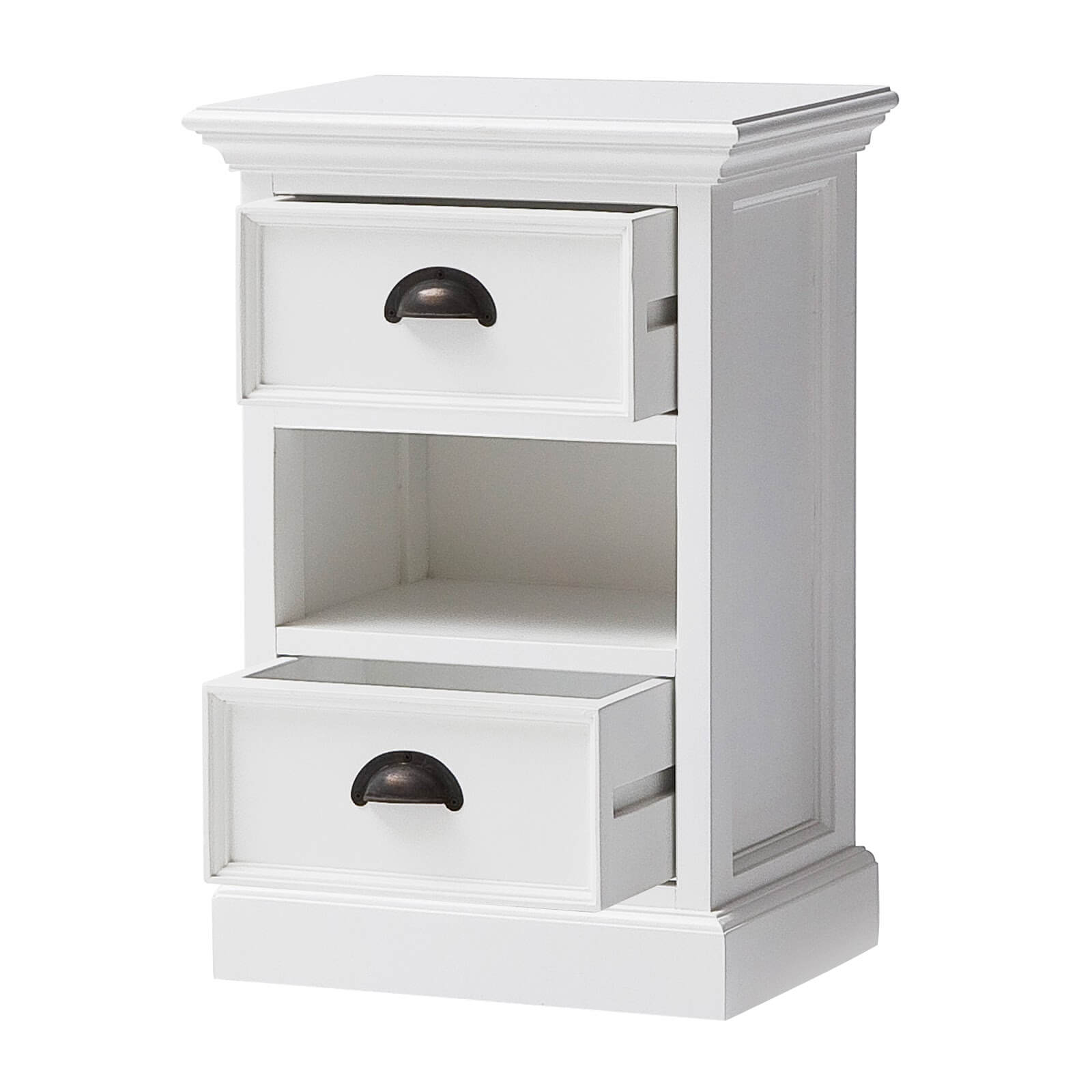 Iconic Bedside Storage Table 2 Drawers 1 Basket