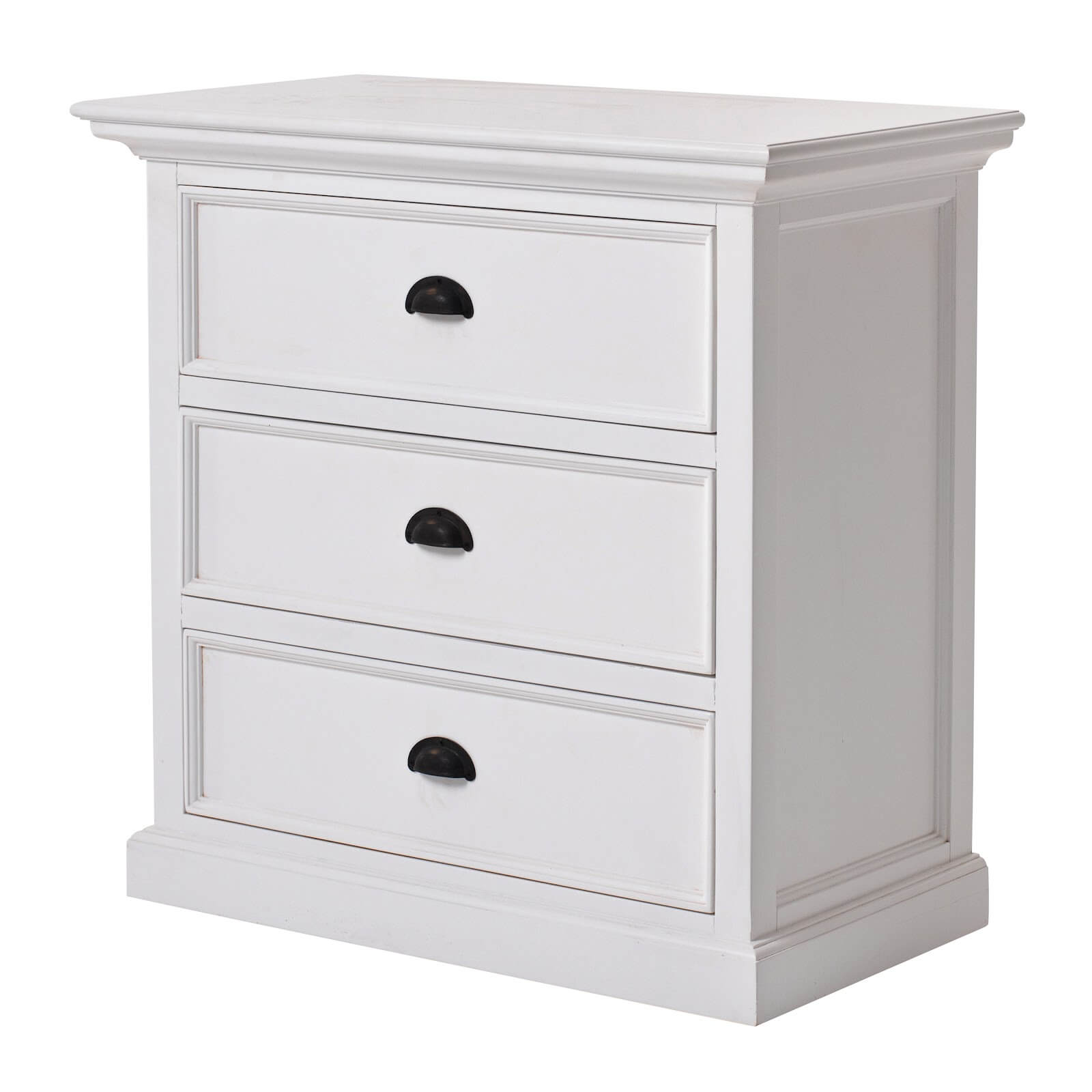 Iconic Cabinet 3 Drawers Bedside Table White 81cm Wide