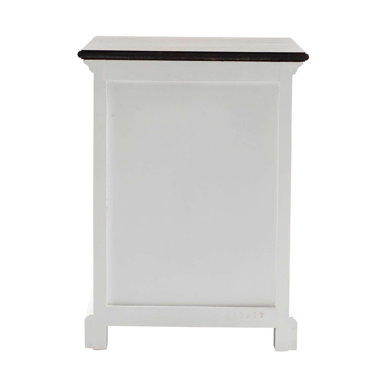 Iconic Cabinet 3 Drawers Bedside Table White W/ Brown Top