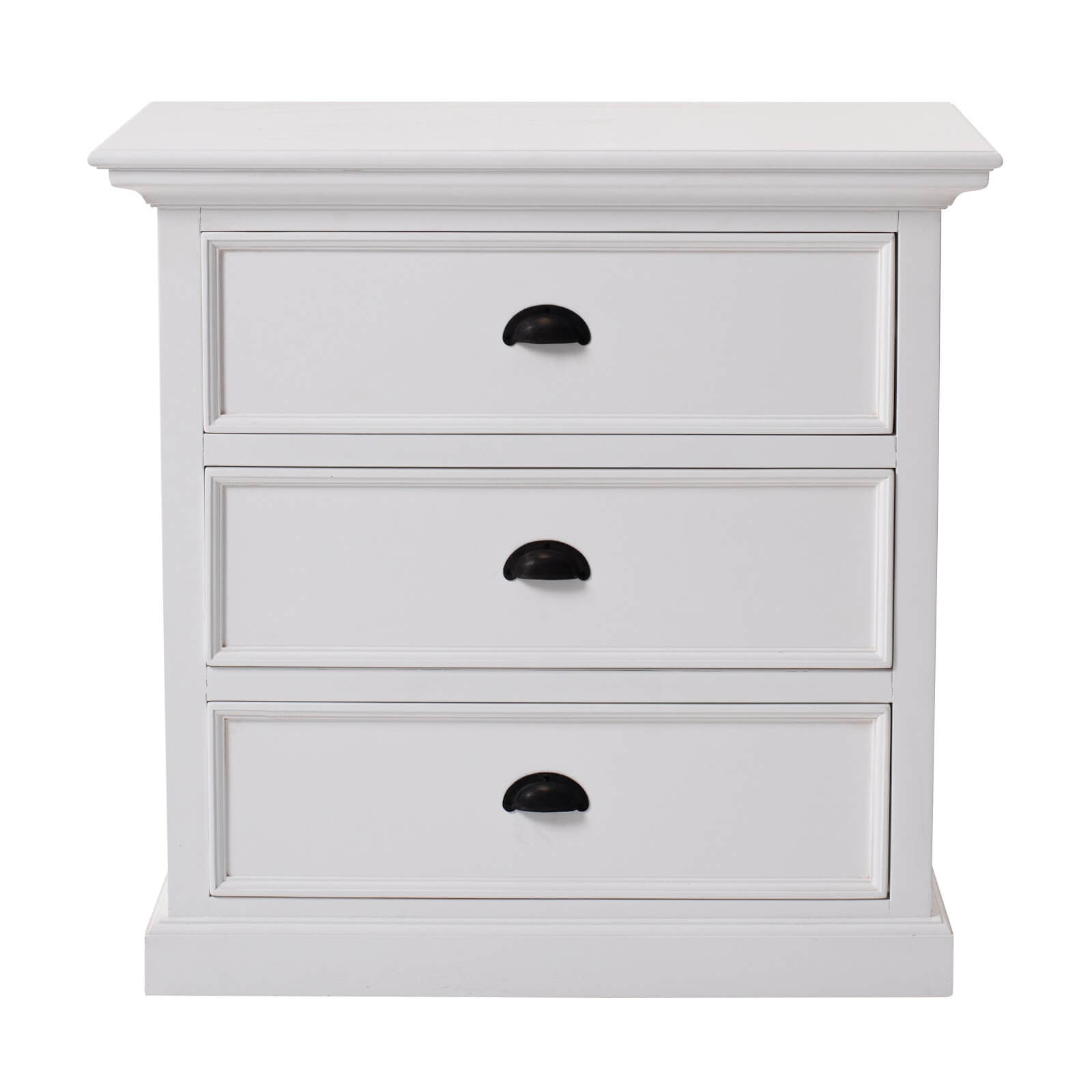 Iconic Cabinet 3 Drawers Bedside Table White 81cm Wide