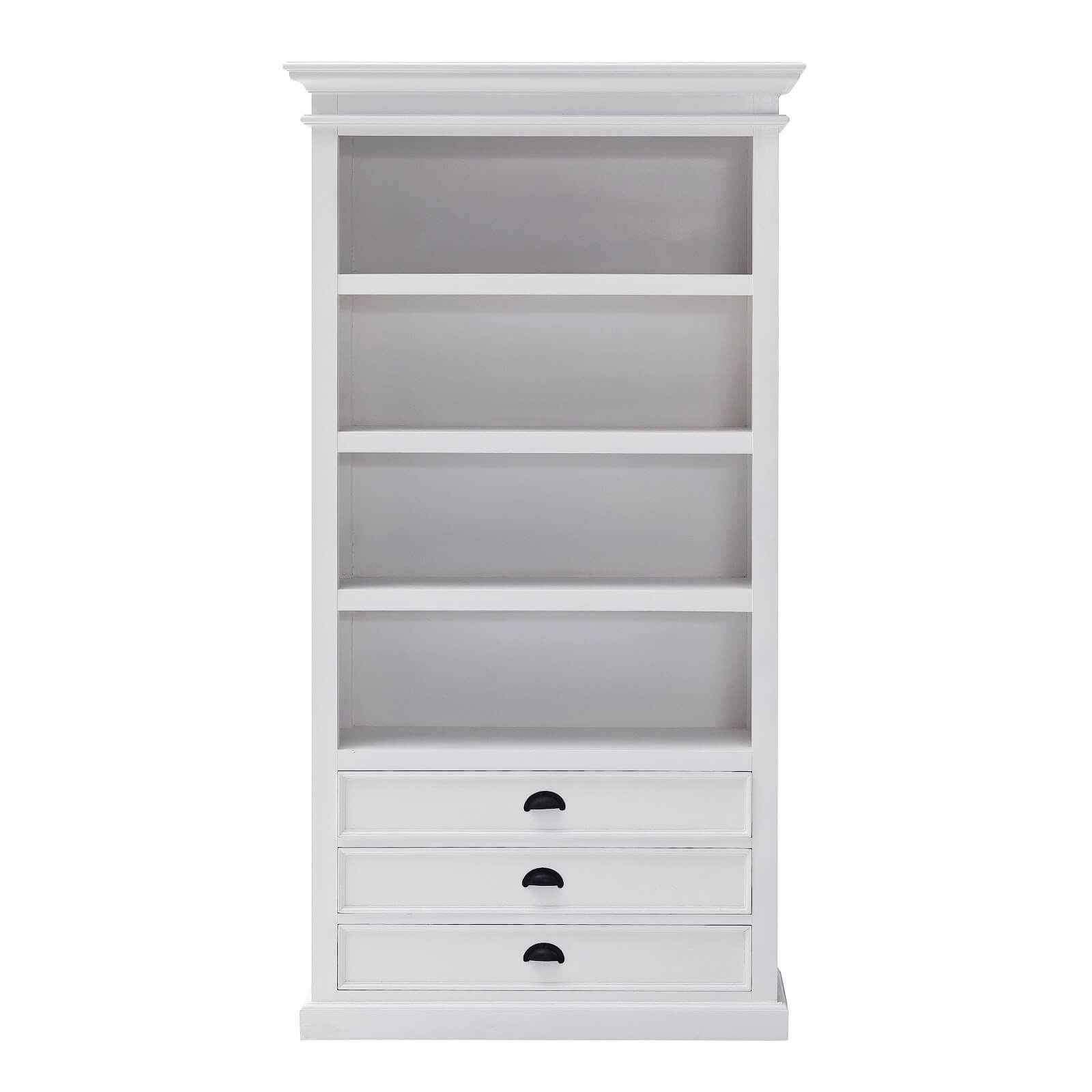 Iconic Hutch Bookcase 3 Drawers 4 Shelves White