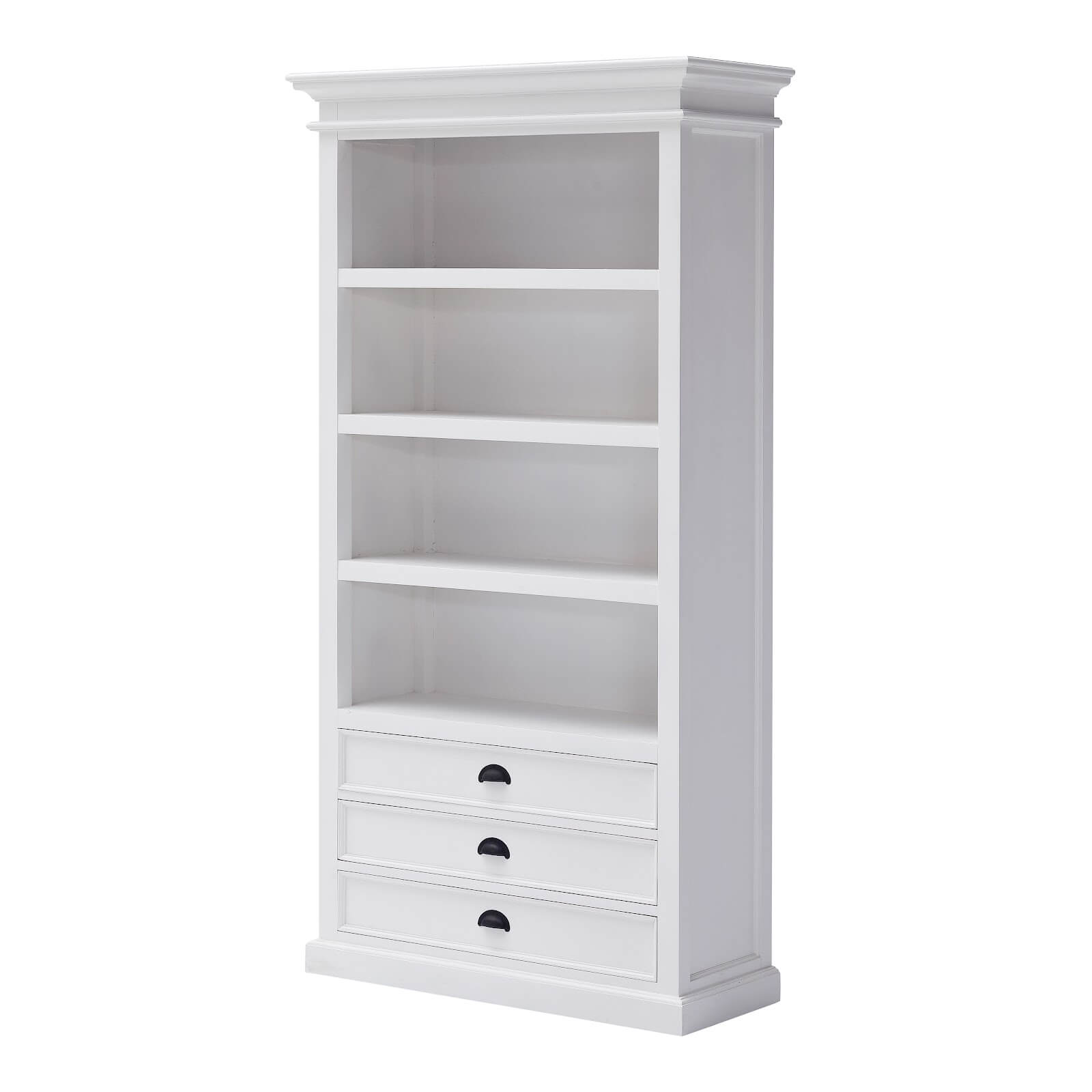 Iconic Hutch Bookcase 3 Drawers 4 Shelves White