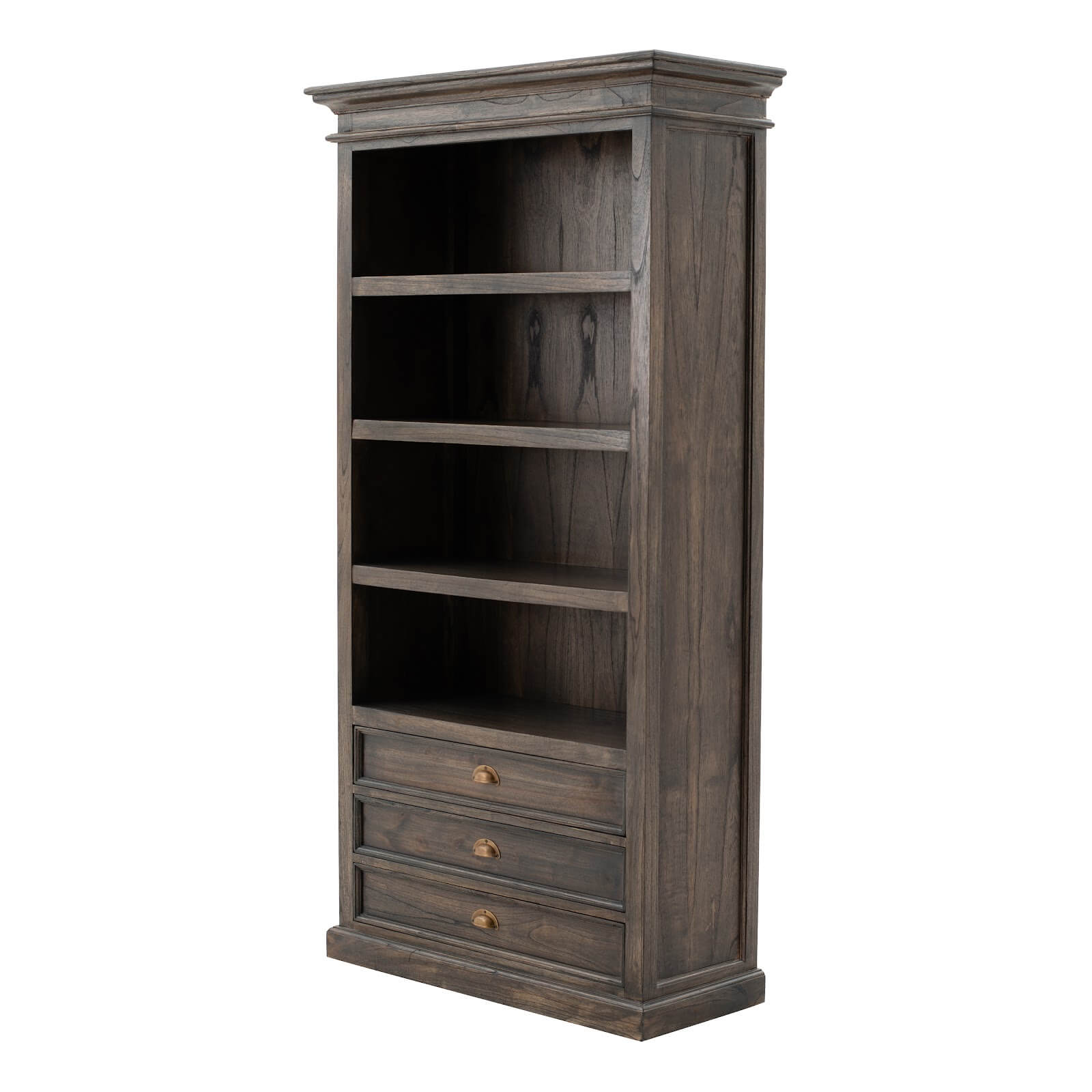 Iconic Hutch Bookcase 3 Drawers 4 Shelves - Black Wash