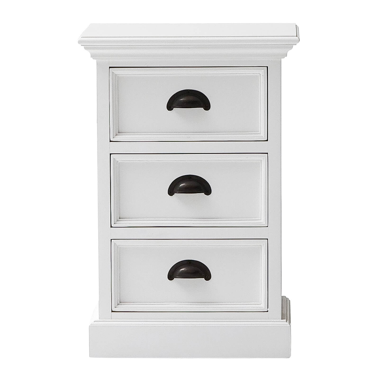 Iconic Cabinet 3 Drawers Bedside Table White 40cm Wide