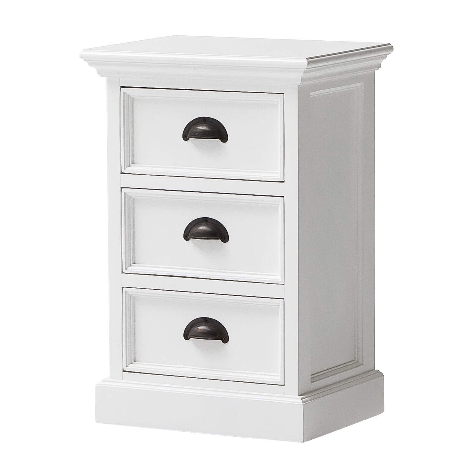 Iconic Cabinet 3 Drawers Bedside Table White 40cm Wide