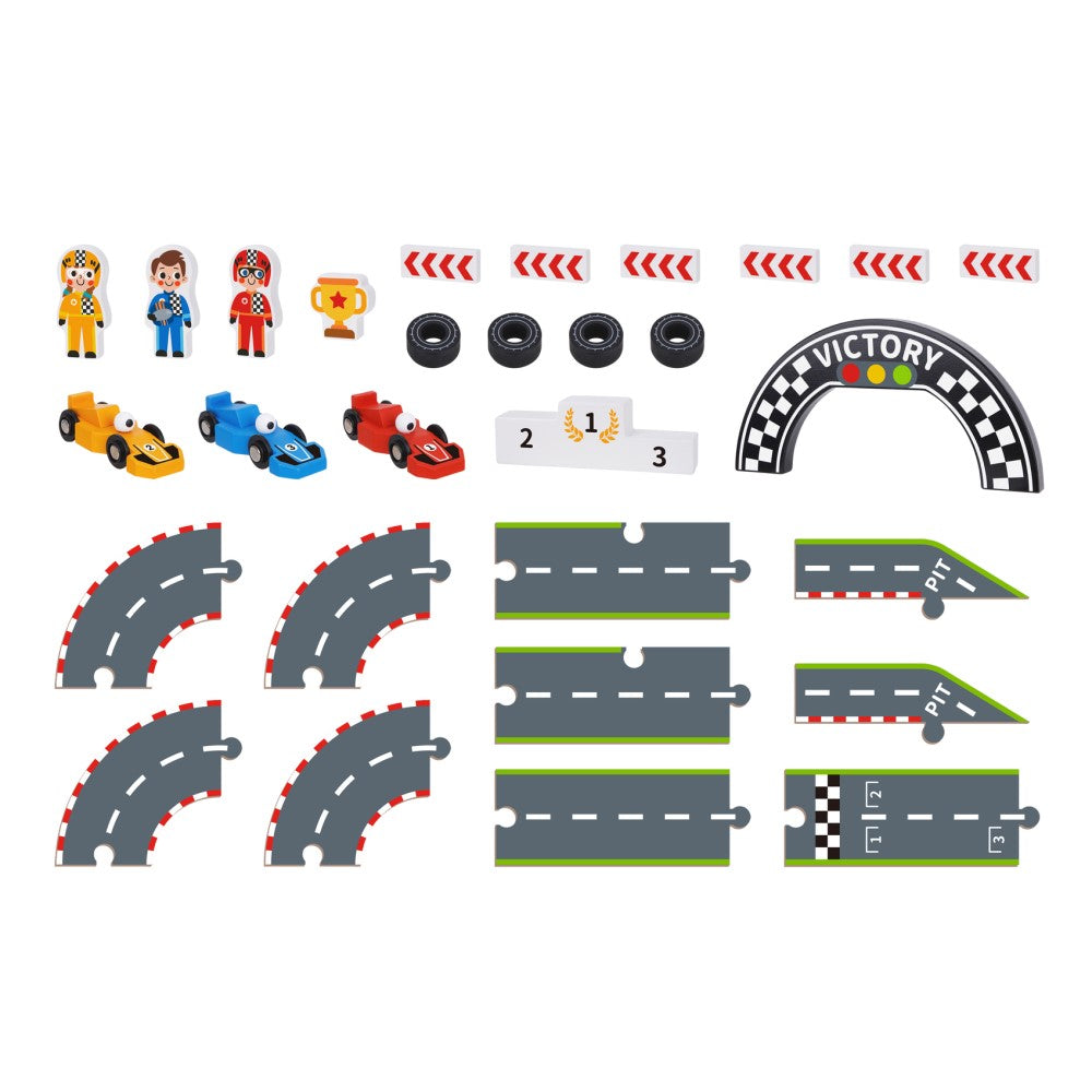 Kids 29 Pieces Formula Racing Puzzle Playset