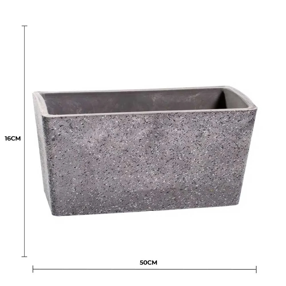 Imitation Stone Grey White Stone Rectangle Planter 50cms