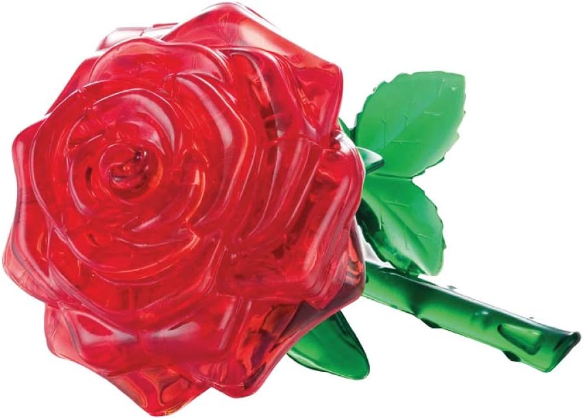 3D Crystal Puzzle - Red Rose