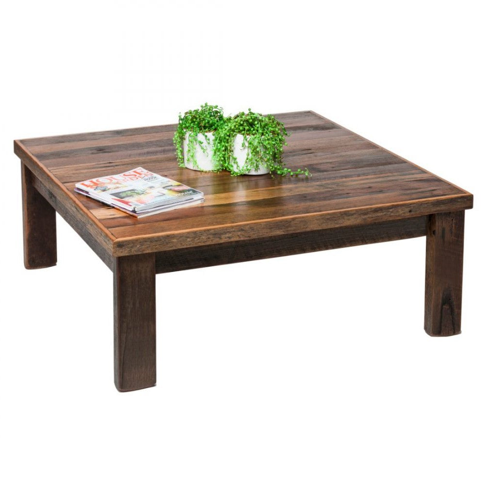 Industrial Reclaimed Wooden Coffee Table - Blonde Matt