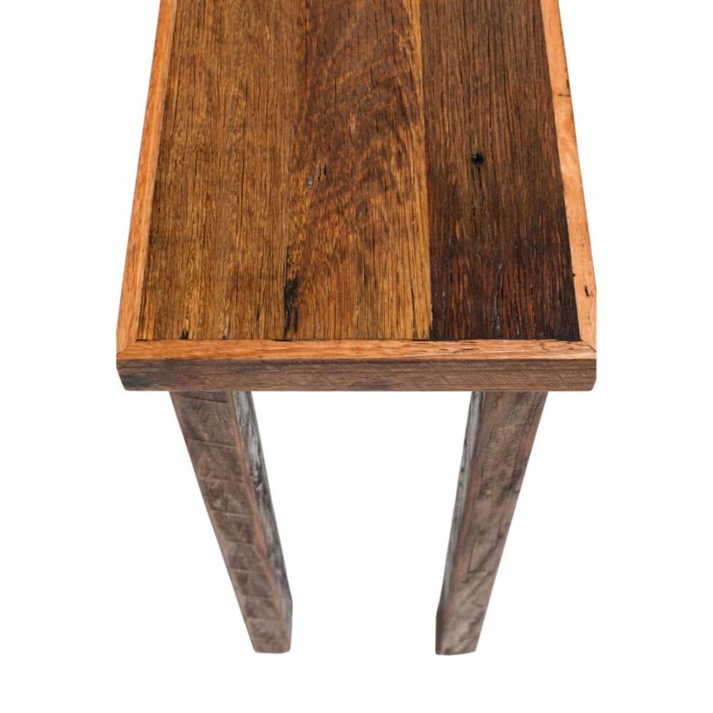 Industrial Reclaimed Wooden Console Table - Blonde Matt