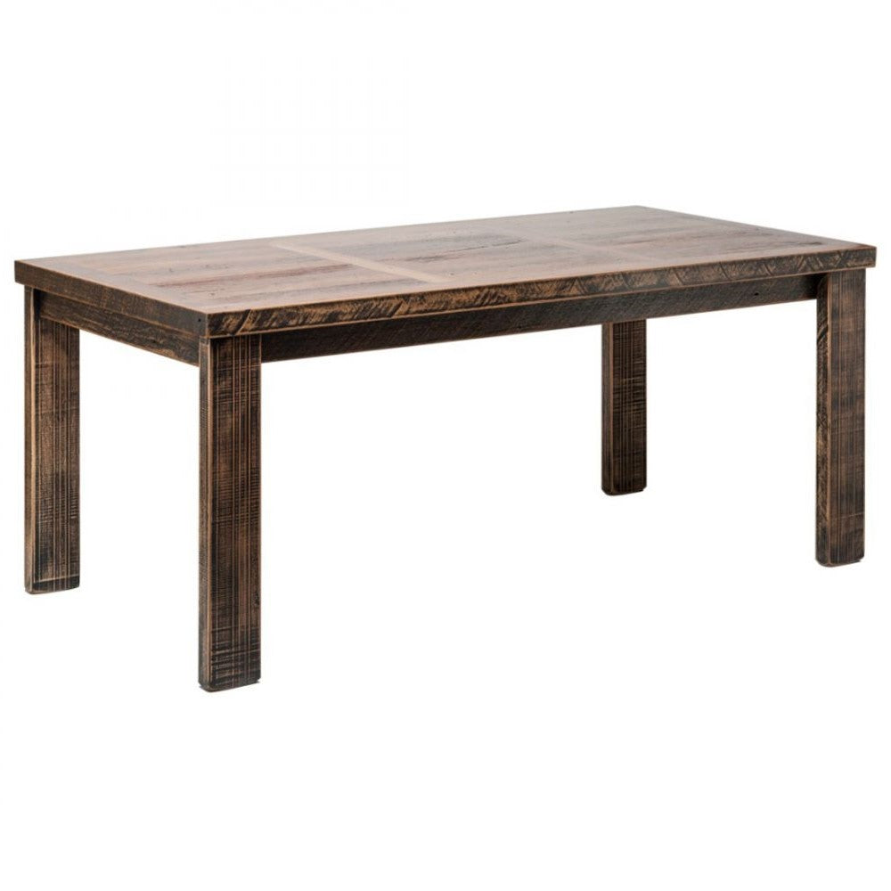 Industrial Reclaimed Wooden Dining Table 1.8M - Black Marks Finish