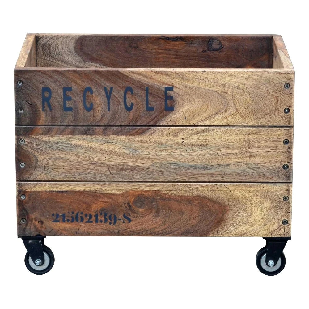 Industrial Recycle Basket On Iron Wheels V2