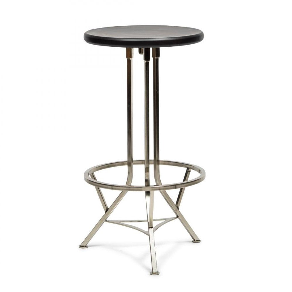 Industrial Style Swivel Bar Stool - Nickel Black