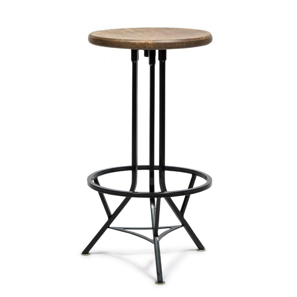 Industrial Style Swivel Bar Stool - Rustic Black