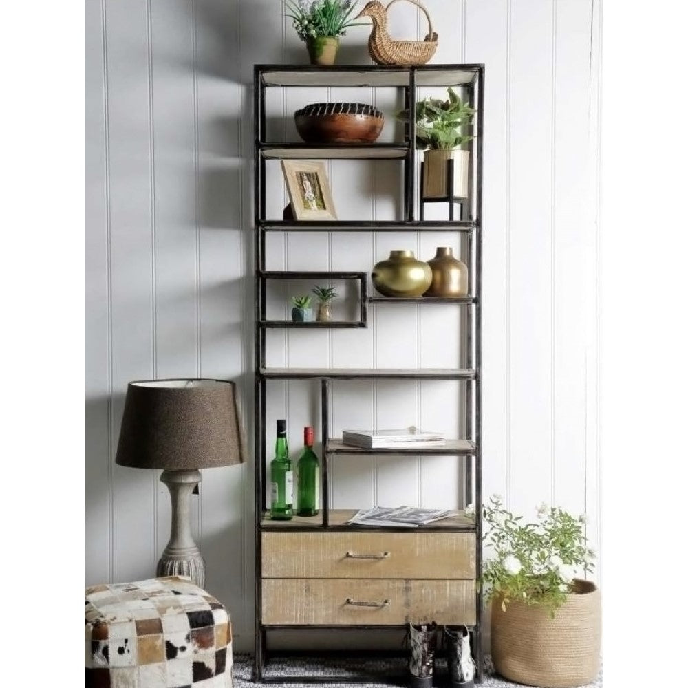 Industrial Wide Iron Frame Bookcase