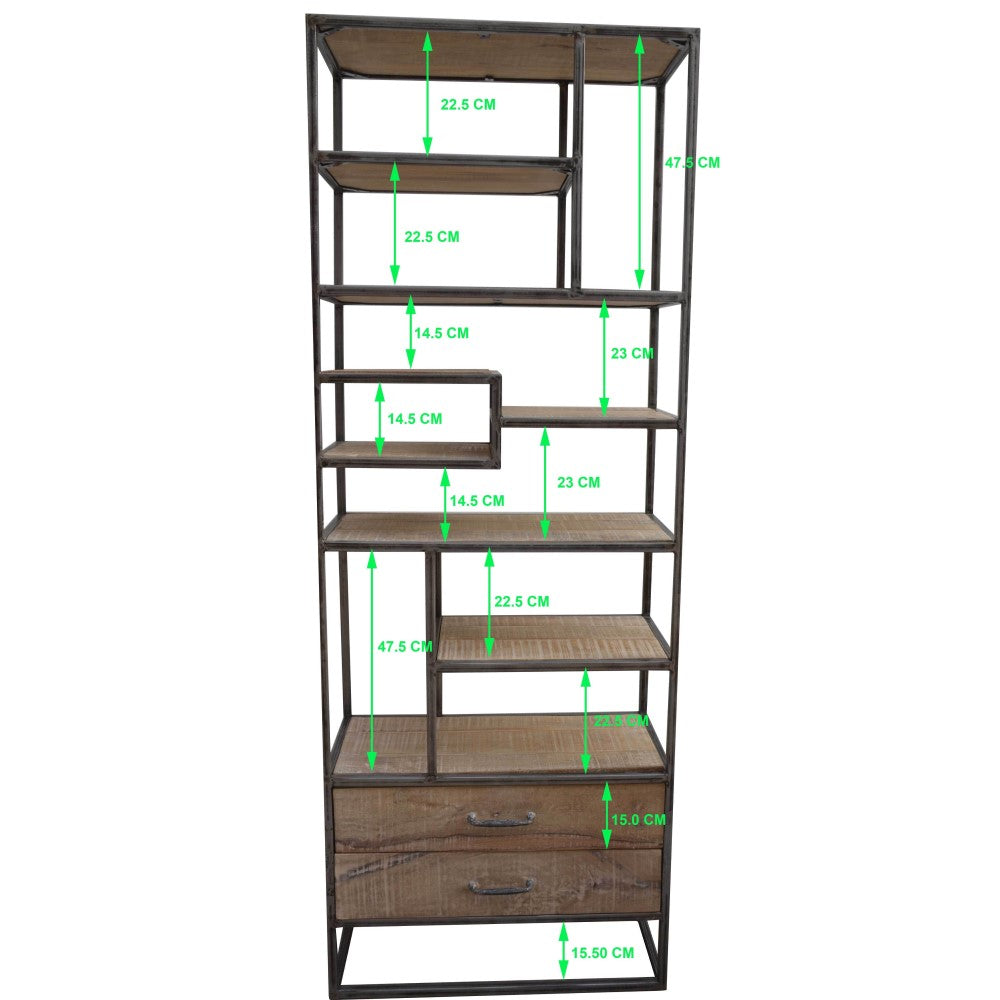 Industrial Wide Iron Frame Bookcase