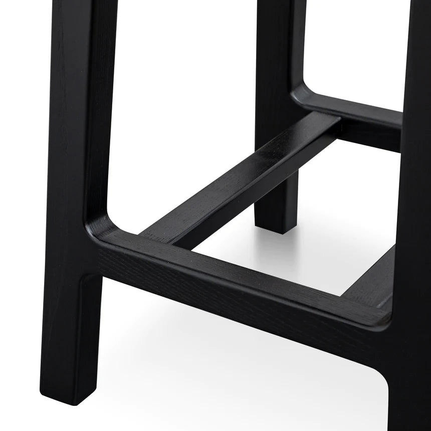 Industrial Wooden Bar Stool - Black