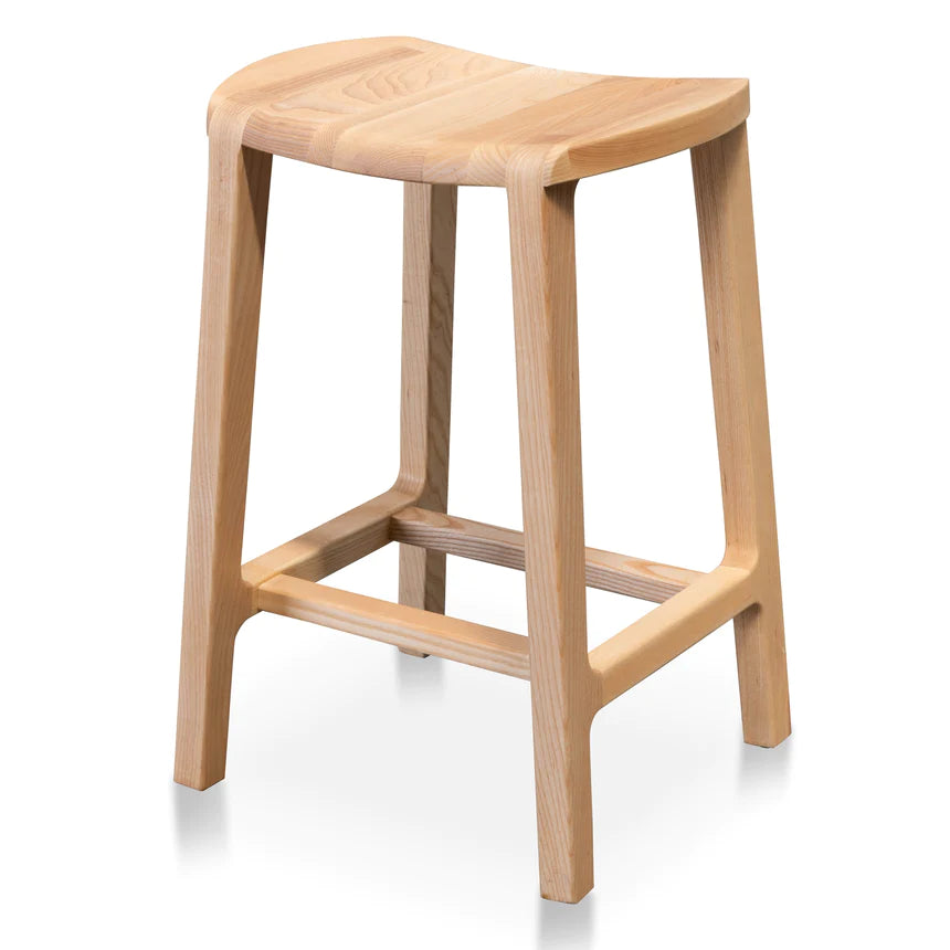 Industrial Wooden Bar Stool - Natural