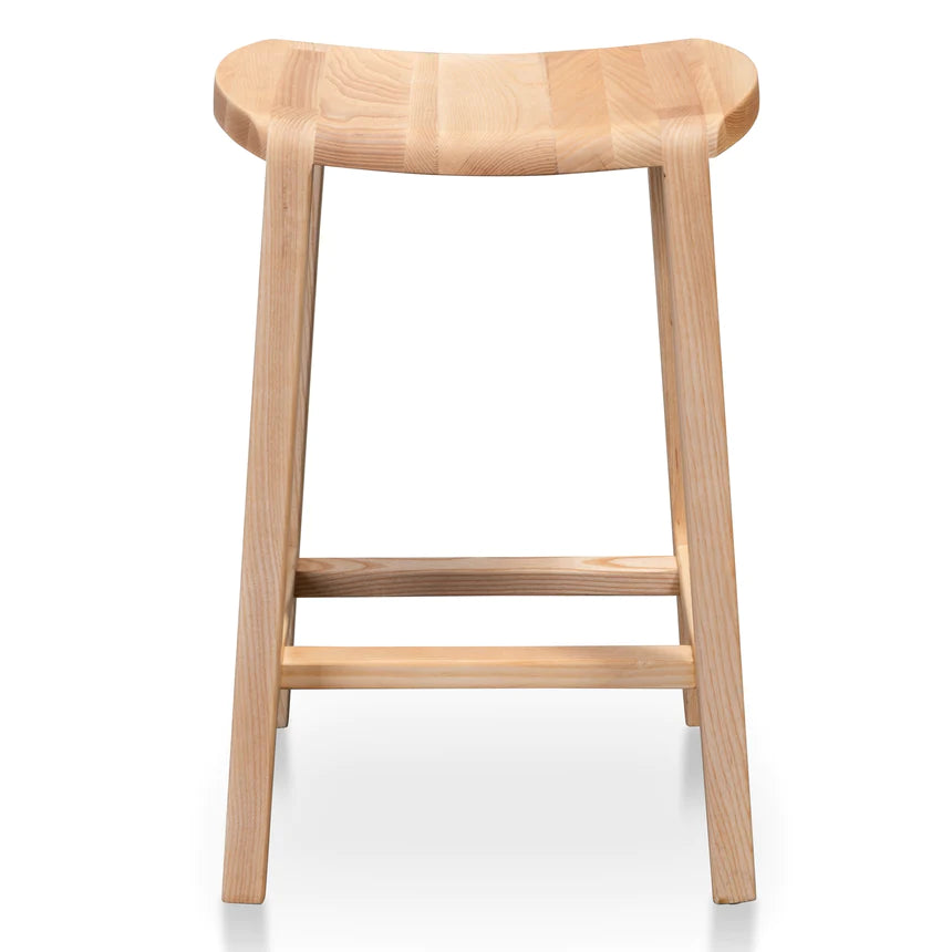 Industrial Wooden Bar Stool - Natural