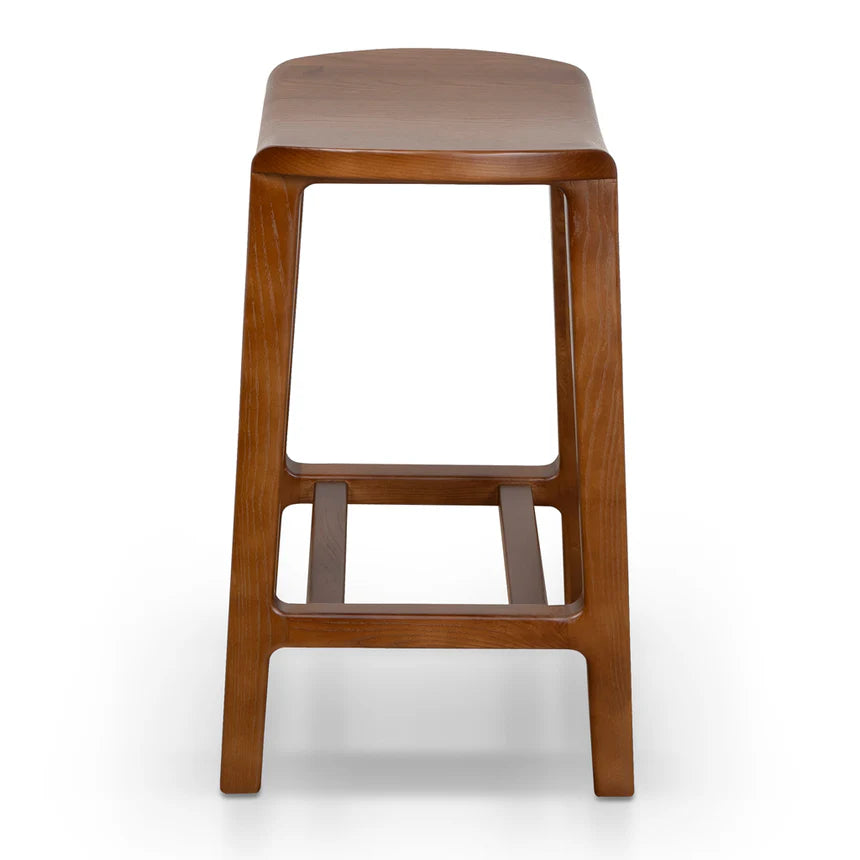 Industrial Wooden Bar Stool - Walnut