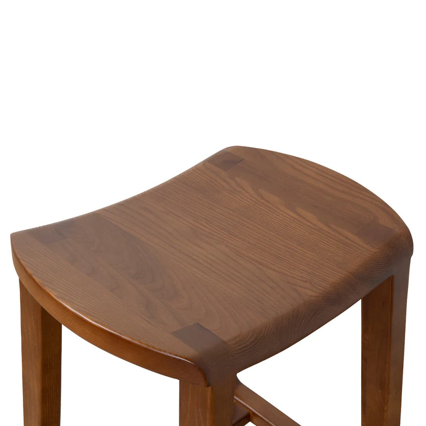 Industrial Wooden Bar Stool - Walnut