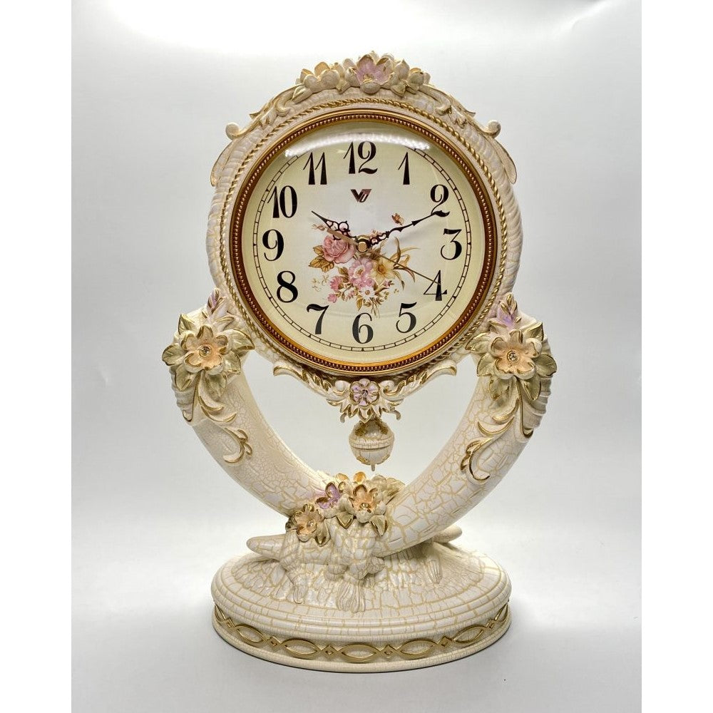 Inlaid Crystal Beads Table Clock 43cms