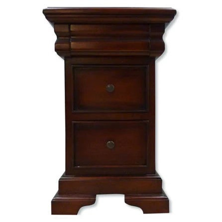 Innovative Hidden Drawer Bedside Cabinet - Rose Mahogany