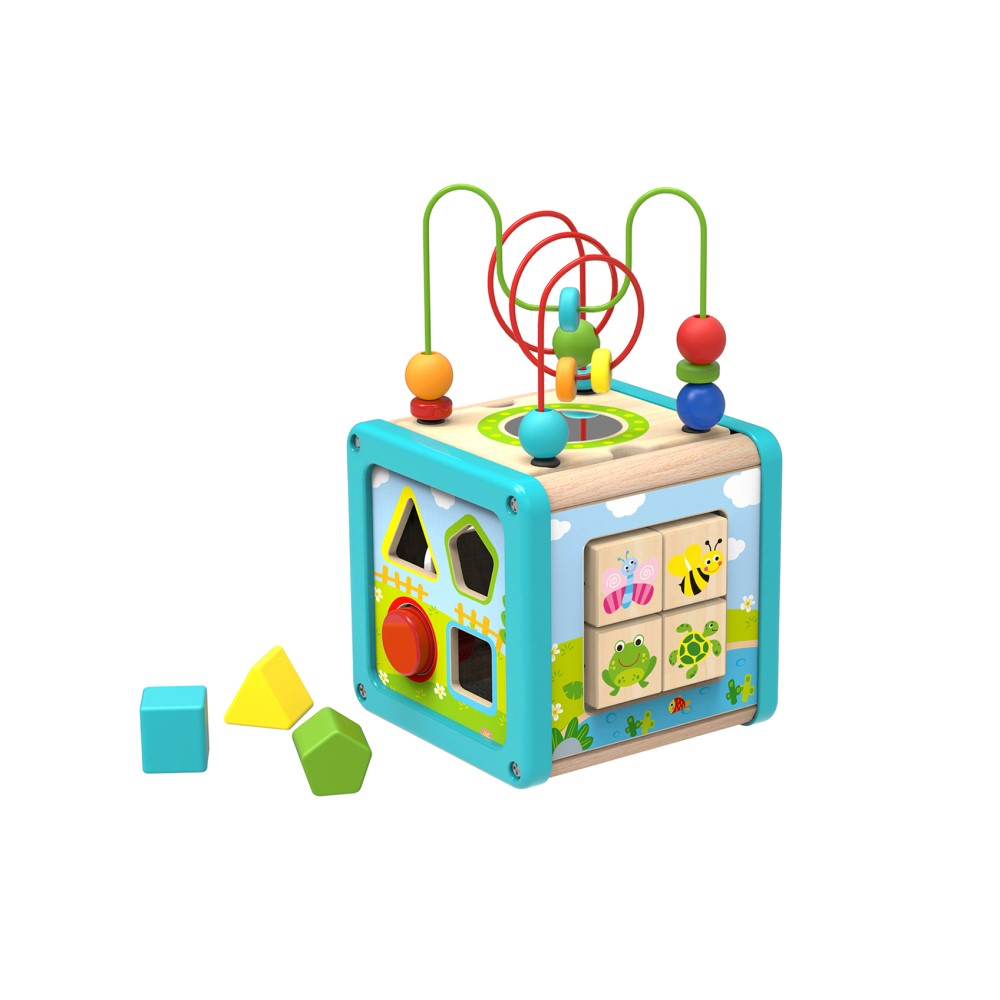 Toddlers Interactive Wooden Play Cube