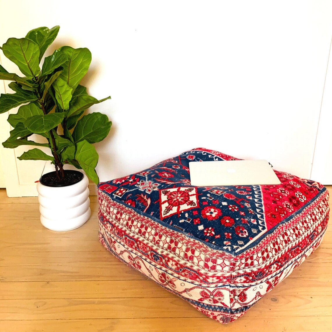 Intricate Glyphs Pictographic Ottoman Cover