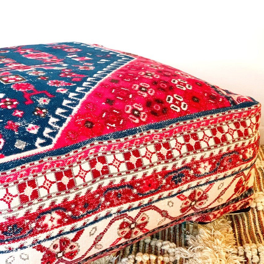 Intricate Glyphs Pictographic Ottoman Cover