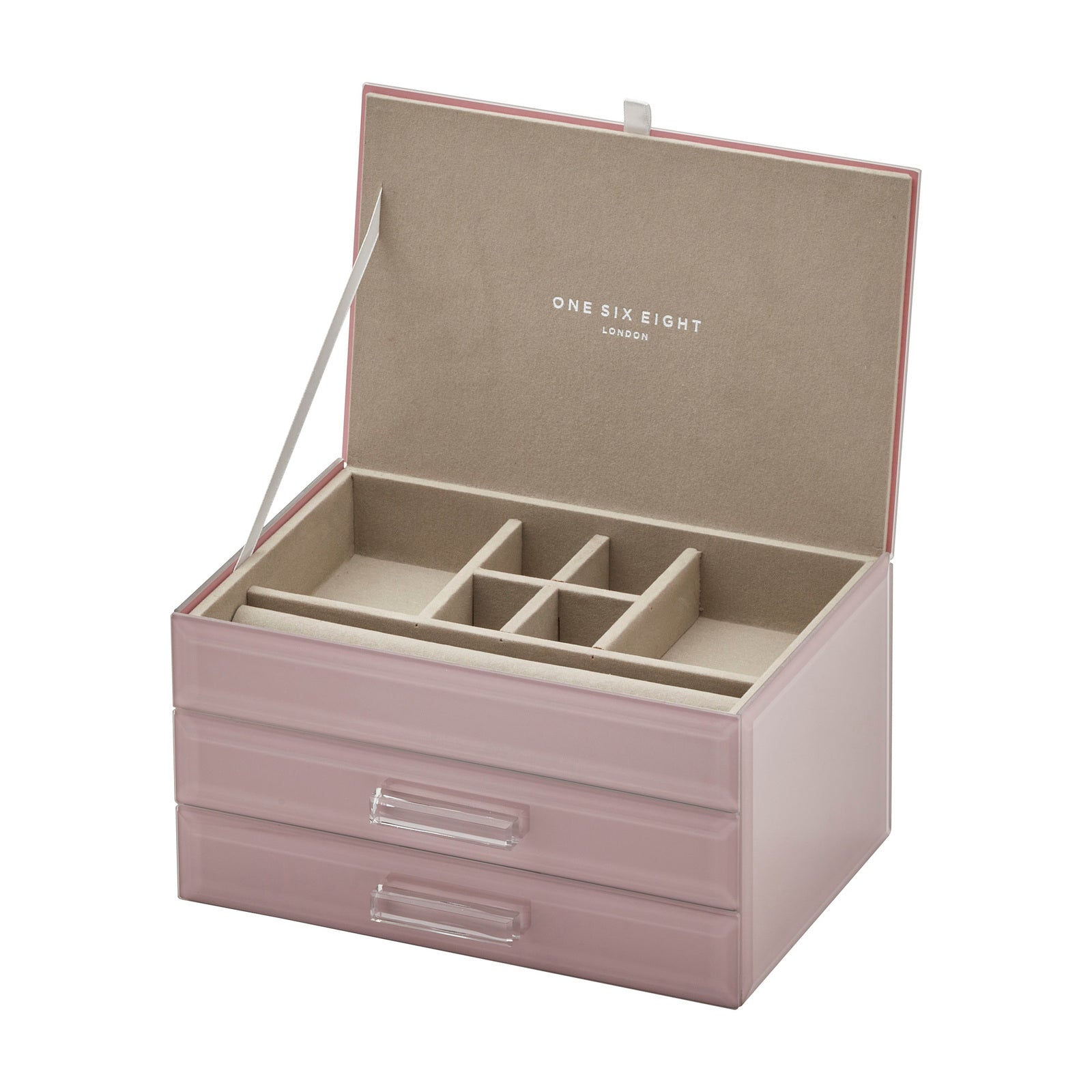 Personalised Isabella 3 Tiers Jewellery Box Medium Dusty Rose