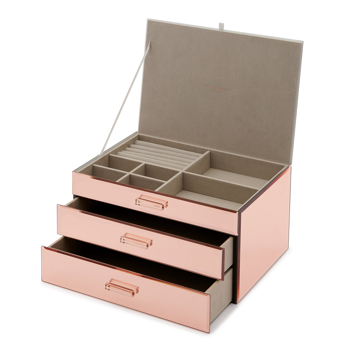 Personalised Isabella 3 Tiers Jewellery Box Extra Large Rose Gold