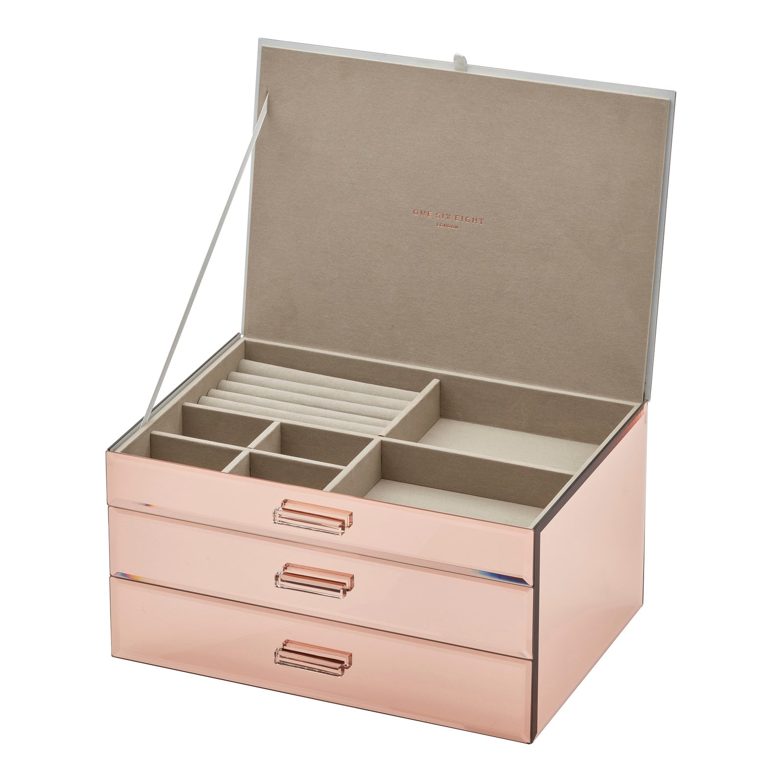 Personalised Isabella 3 Tiers Jewellery Box Extra Large Rose Gold