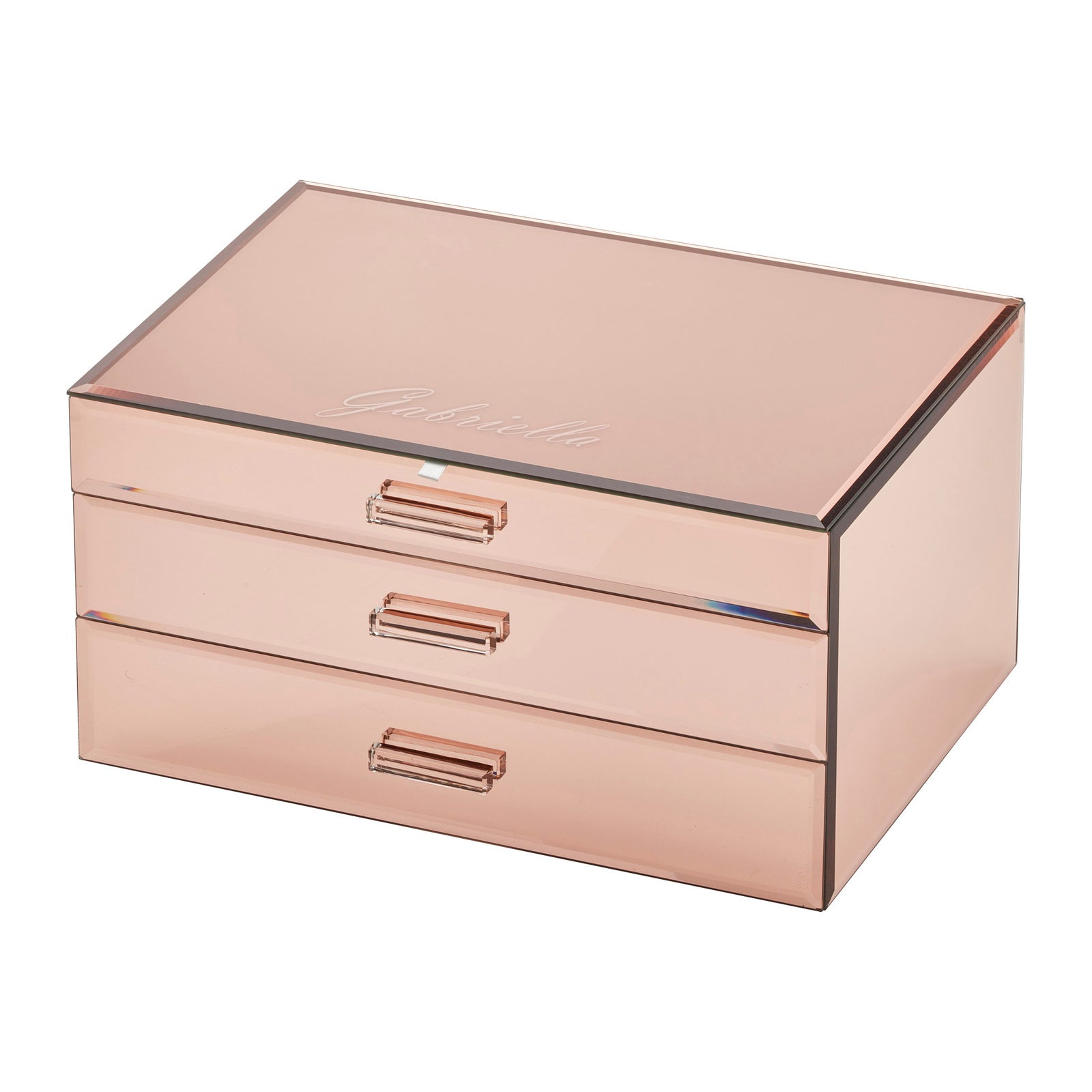 Personalised Isabella 3 Tiers Jewellery Box Extra Large Rose Gold