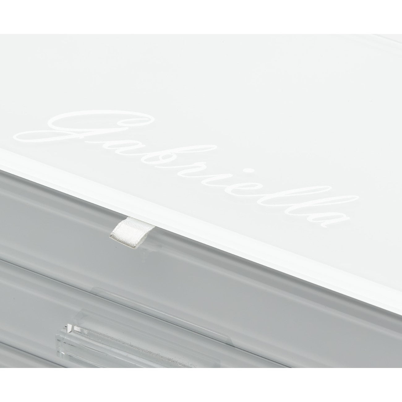 Personalised Isabella 3 Tiers Jewellery Box Extra Large White