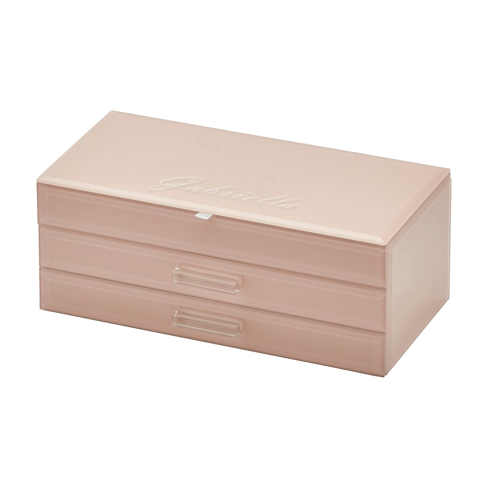 Personalised Isabella 3 Tiers Jewellery Box Large Blush