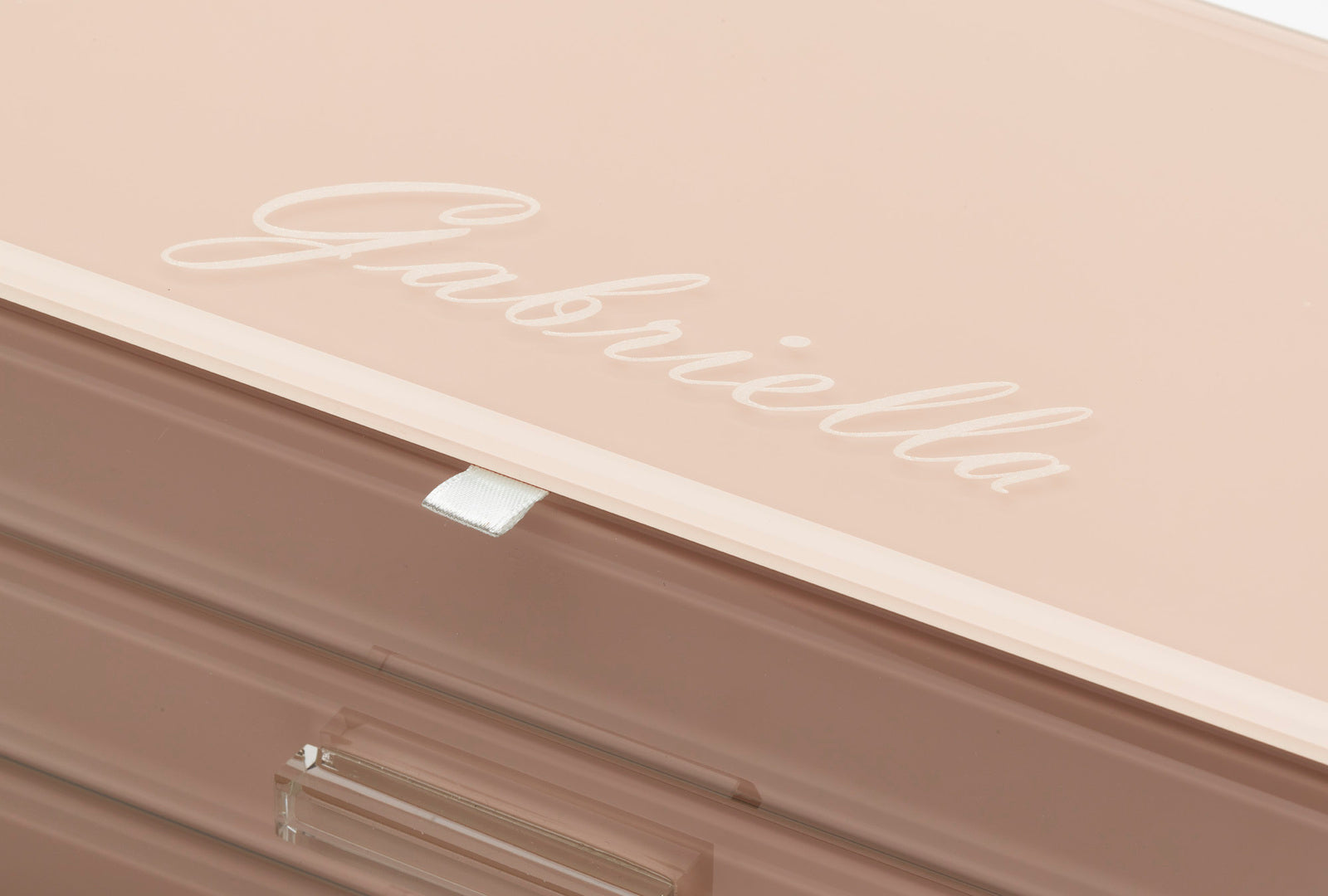 Personalised Isabella 3 Tiers Jewellery Box Large Blush