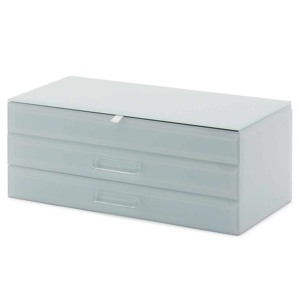 Personalised Isabella 3 Tiers Jewellery Box Large Duck Egg Blue