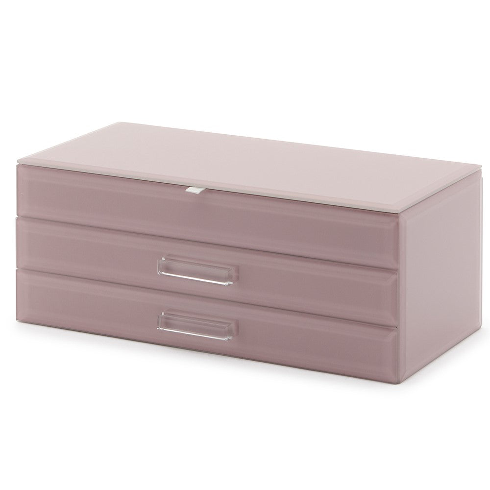 Personalised Isabella 3 Tiers Jewellery Box Large Dusty Rose