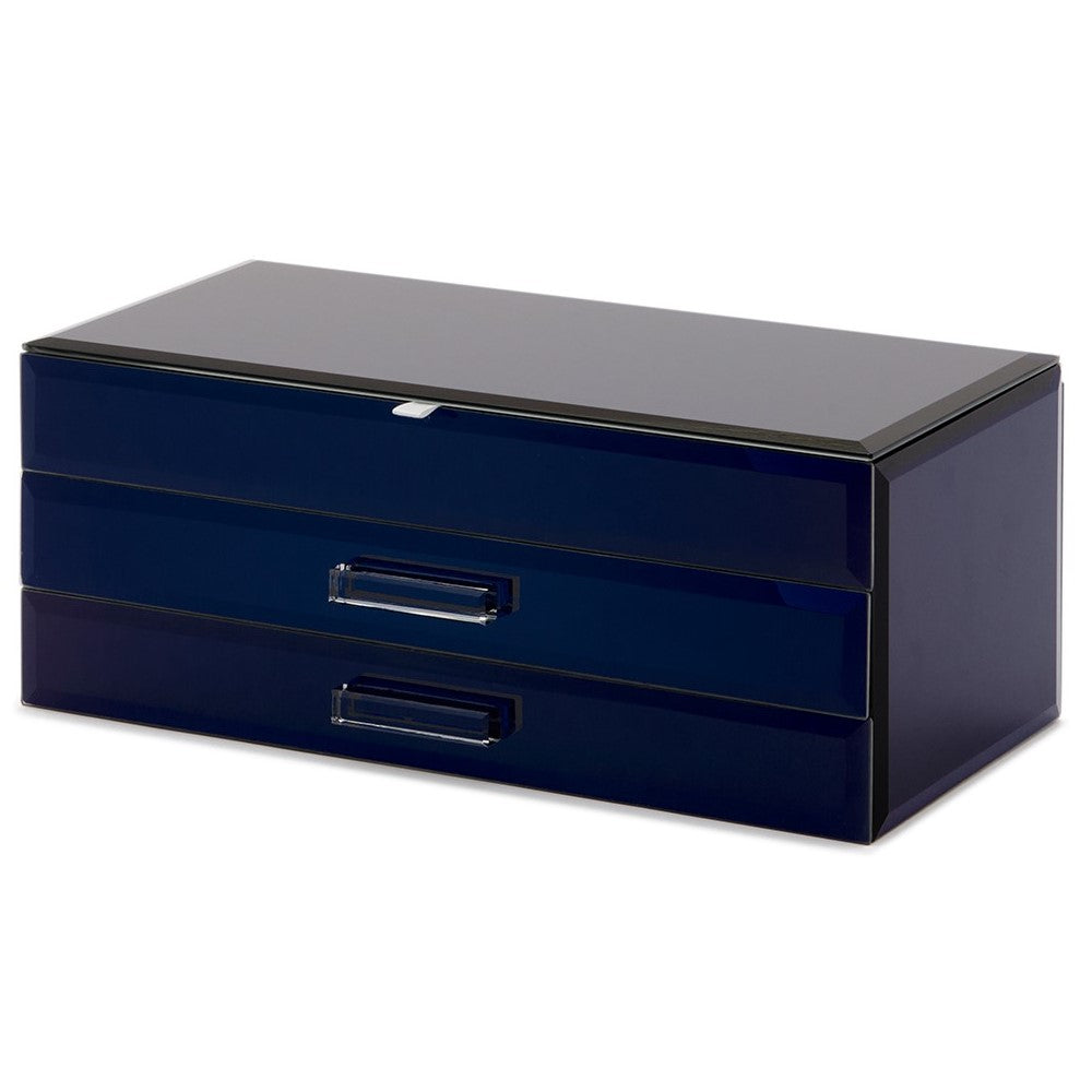 Personalised Isabella 3 Tiers Jewellery Box Large Navy