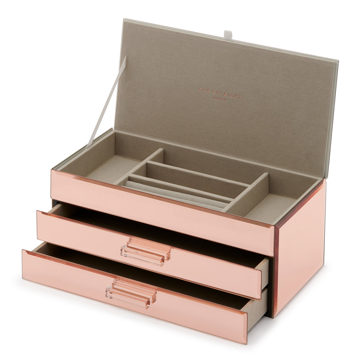 Personalised Isabella 3 Tiers Jewellery Box Large Rose Gold