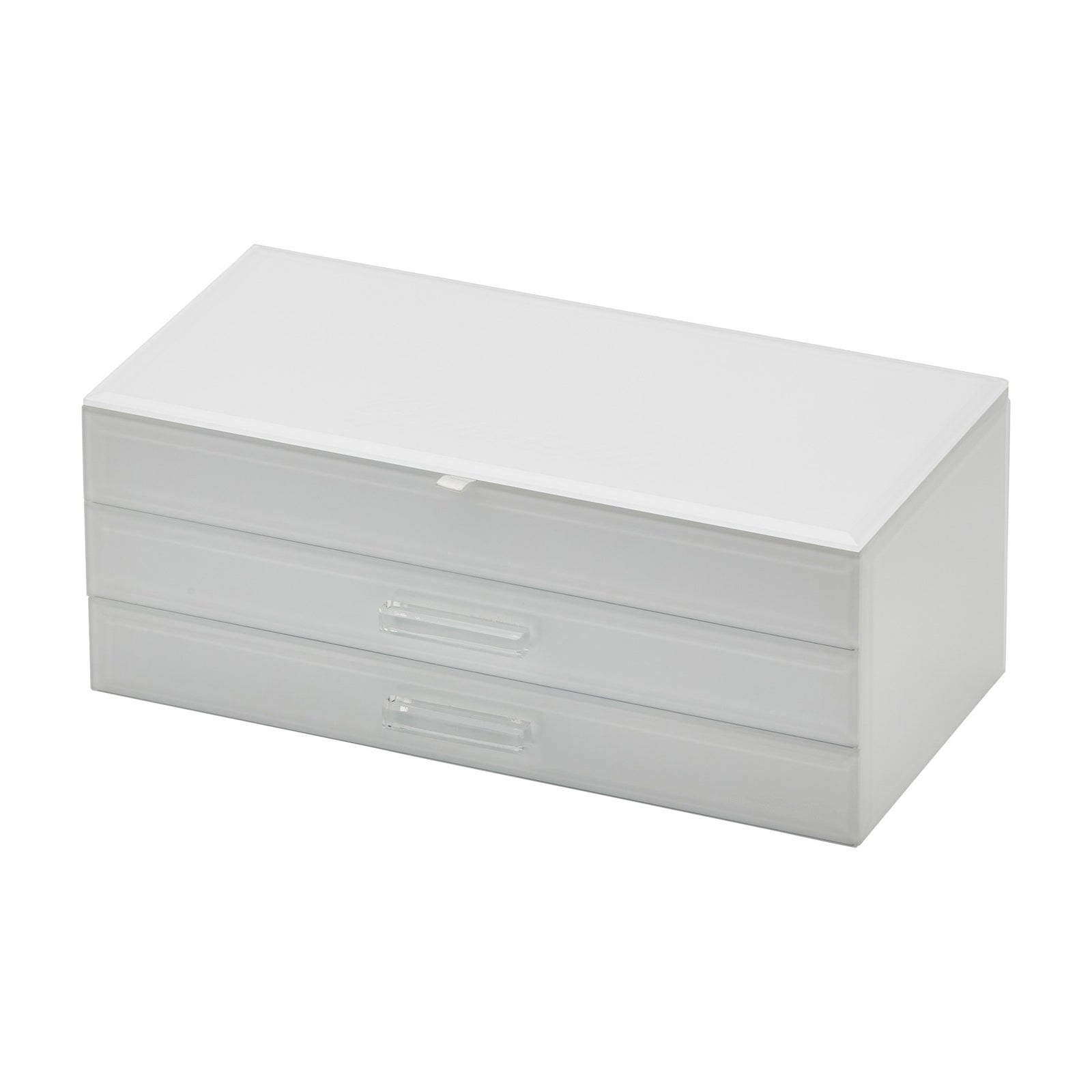 Personalised Isabella 3 Tiers Jewellery  Box Large White