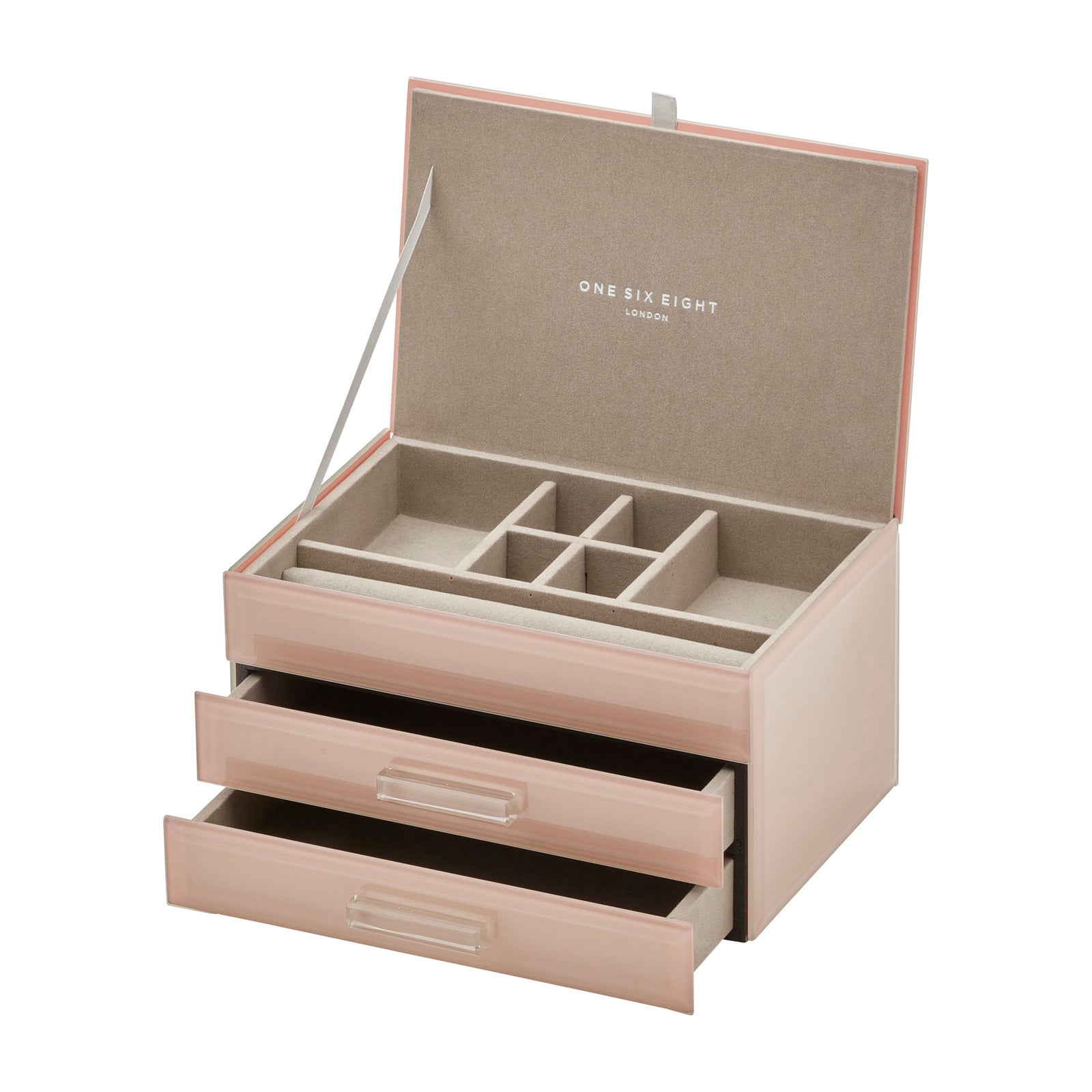 Personalised Isabella 3 Tiers Jewellery Box Medium Blush