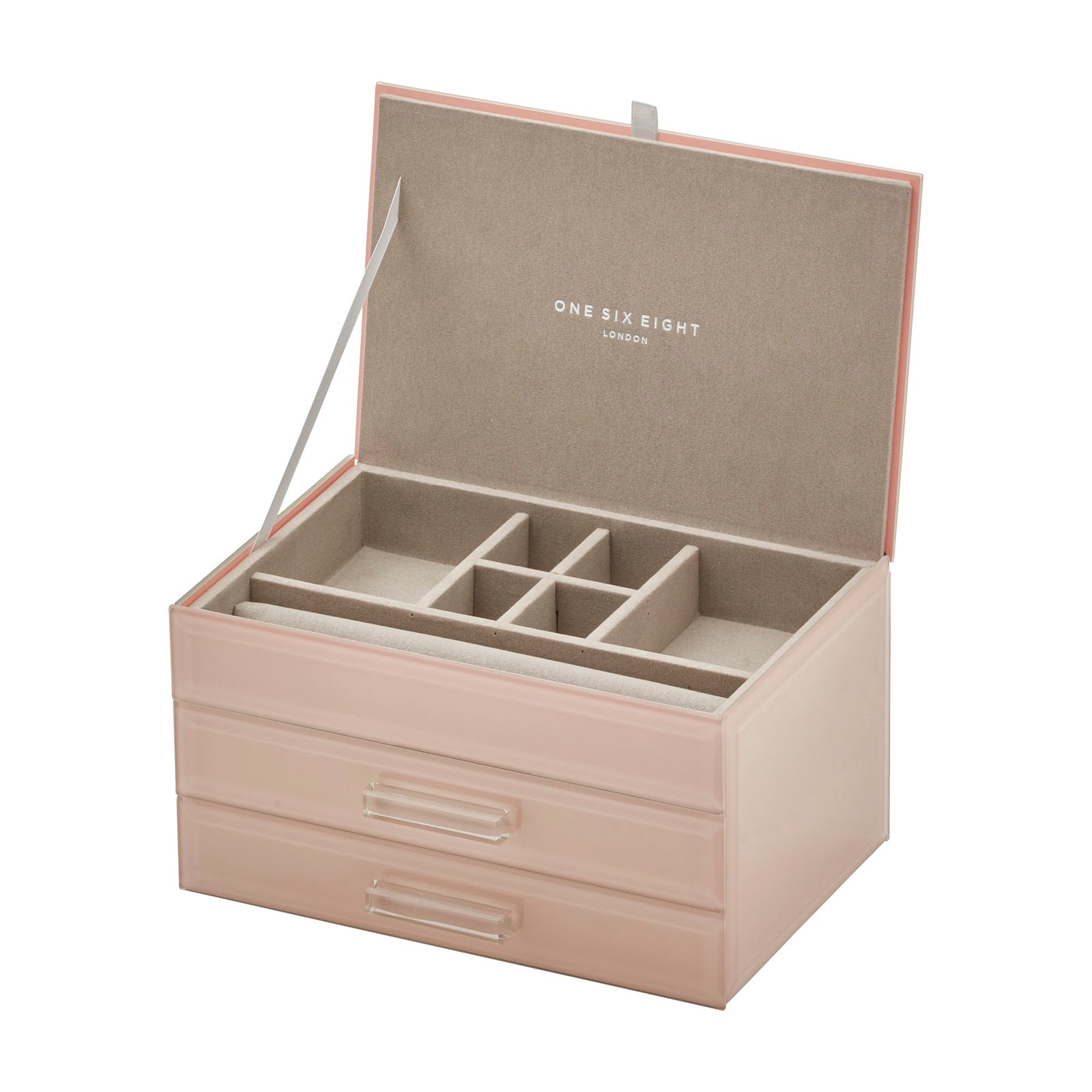 Personalised Isabella 3 Tiers Jewellery Box Medium Blush